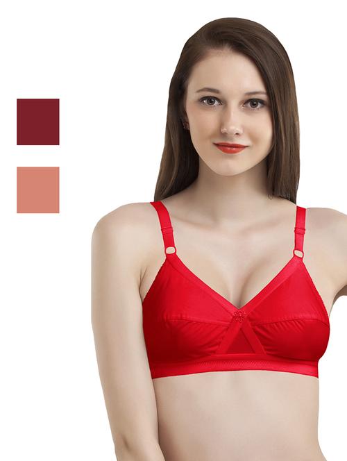 set of 3 solid  regular bra - 18009701 - Very Small Image - 1