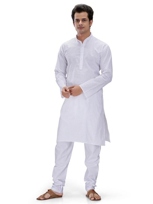 checkered kurta pyjama ethnic wear set - 18009924 - Very Small Image - 1
