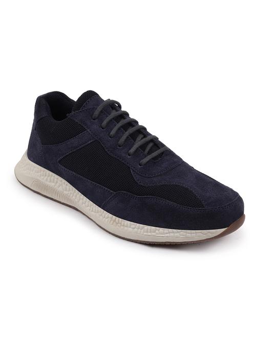 navy suede lace up sneakers - 18010353 - Very Small Image - 1