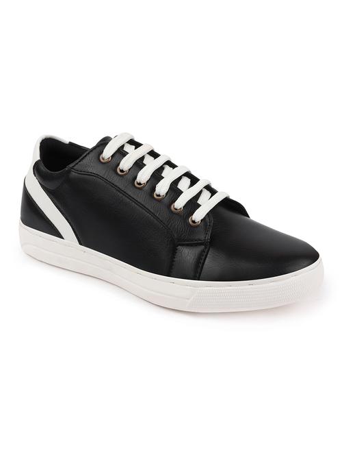 black pu lace up sneakers - 18010364 - Very Small Image - 1
