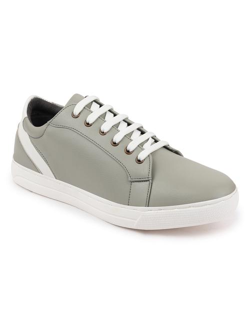 grey pu lace up sneakers - 18010365 - Very Small Image - 1