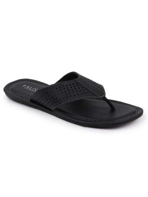 black pu slip on slippers - 18010378 - Very Small Image - 1