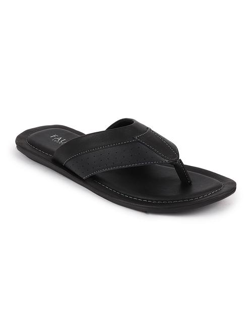 black pu slip on slippers - 18010382 - Very Small Image - 1