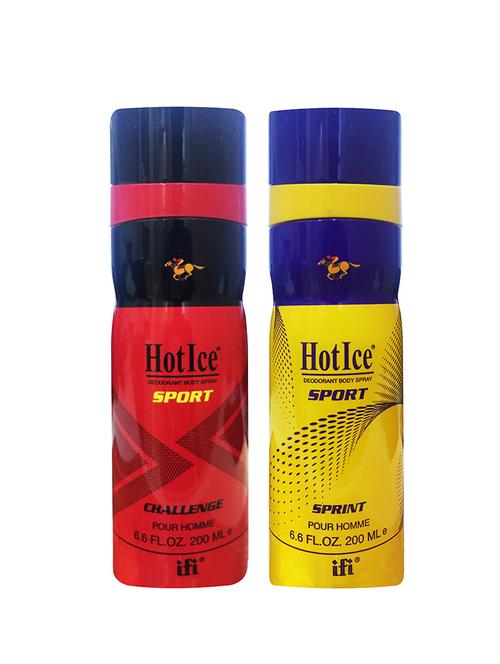 hot ice challenge and sprint long lasting deodorant perfume, 200ml pack of 2 - 18010436 - Very Small Image - 1
