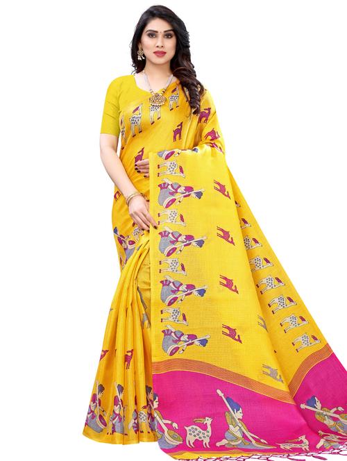 conversational printed saree  with blouse - 18011187 - Very Small Image - 1