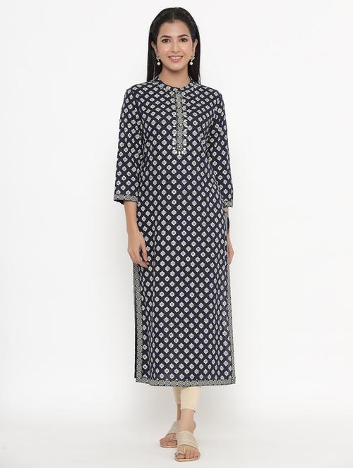 women's straight kurta - 18012116 - Very Small Image - 1