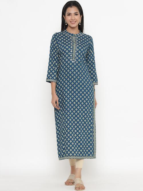 women's straight kurta - 18012117 - Very Small Image - 1