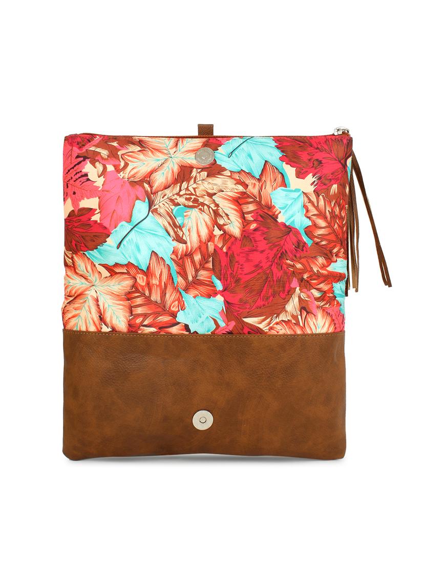 red leatherette (pu) fold over clutch - 18012314 - Standard Image - 5