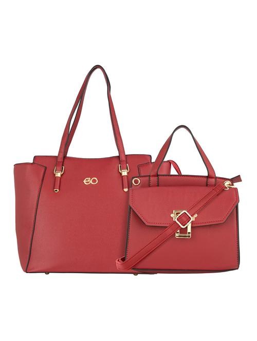 red leatherette (pu) fashion satchel - 18012629 - Very Small Image - 1