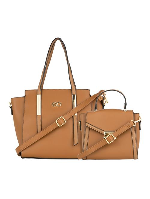 yellow leatherette (pu) fashion satchel - 18012635 - Very Small Image - 1