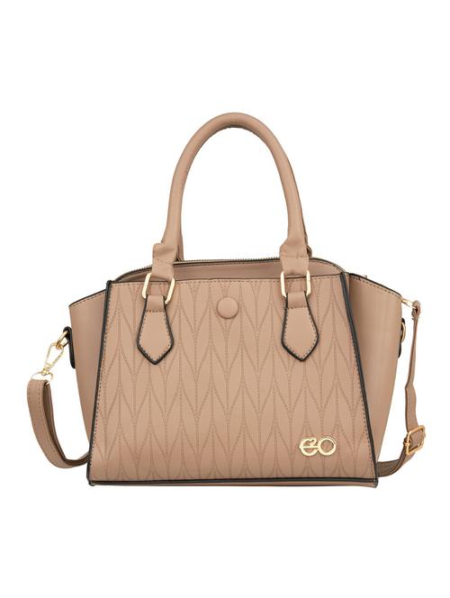 beige leatherette (pu) fashion satchel - 18012649 - Very Small Image - 1