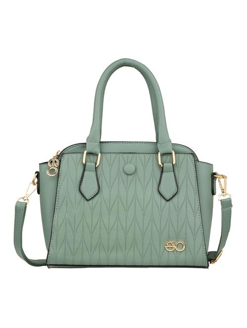 green leatherette (pu) fashion satchel - 18012650 - Very Small Image - 1