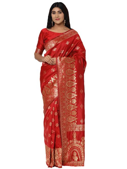 jacquard work kanjivaram saree with blouse - 18013170 - Very Small Image - 1