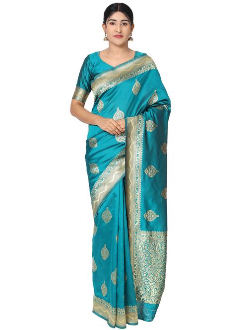 jacquard work kanjivaram saree with blouse - 18013184 - Very Small Image - 1