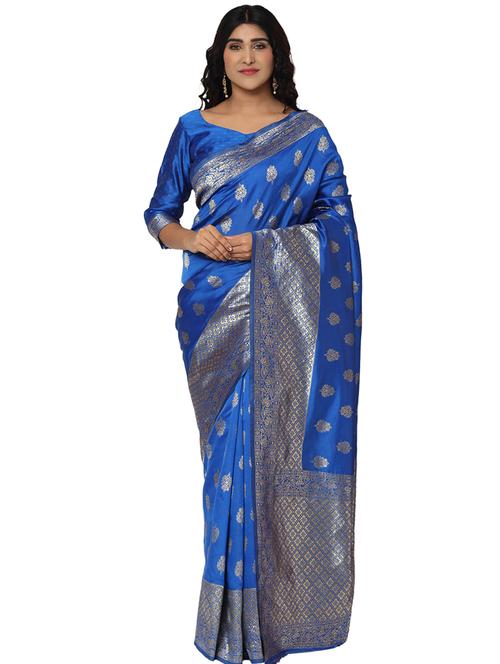 jacquard work kanjivaram saree with blouse - 18013205 - Very Small Image - 1