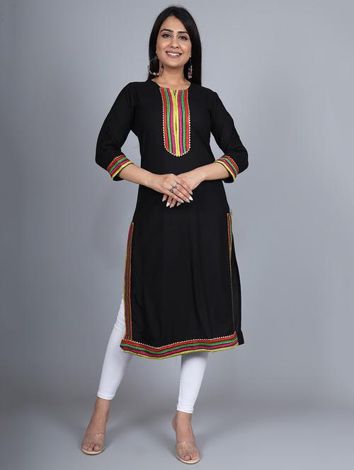women's straight kurta - 18015068 - Very Small Image - 1