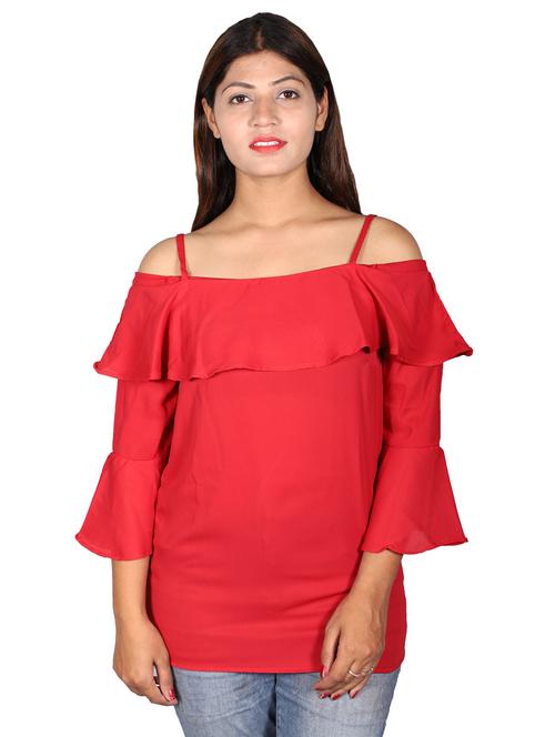 cold shoulder layered  top - 18016947 - Very Small Image - 1
