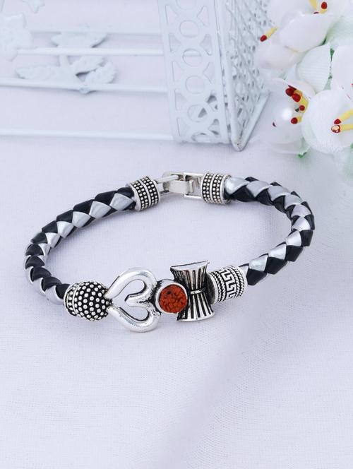 silver leather bracelet - 18017340 - Very Small Image - 1