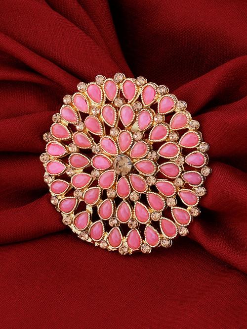 round gold tone adjustable designer finger ring - 18017489 - Very Small Image - 1