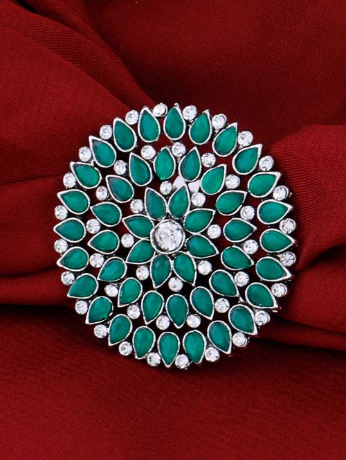 silver tone adjustable finger ring - 18017494 - Very Small Image - 1