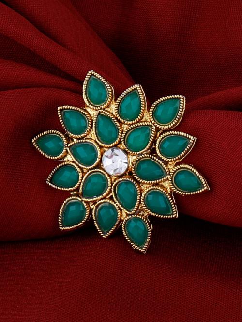 stylish adjustable floral designer finger ring - 18017498 - Very Small Image - 1