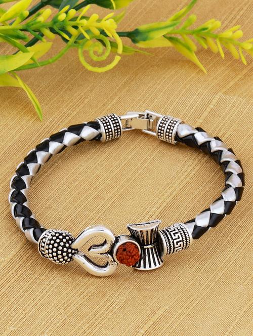 silver leather bracelet - 18017608 - Very Small Image - 1