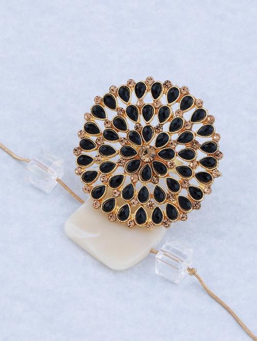 gold tone adjustable designer finger ring - 18017633 - Very Small Image - 1