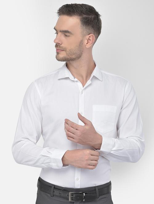 white solid formal shirt - 18017718 - Very Small Image - 1