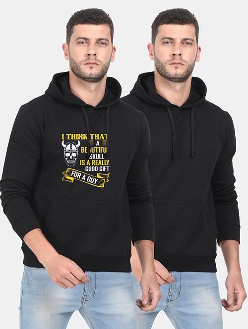 set of 2 black printed sweatshirt - 18018131 - Very Small Image - 1