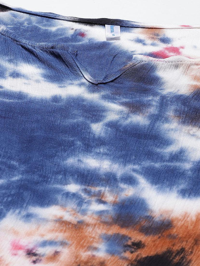 notch neck tie & dye kaftan dress - 18018415 - Zoom Image - 4