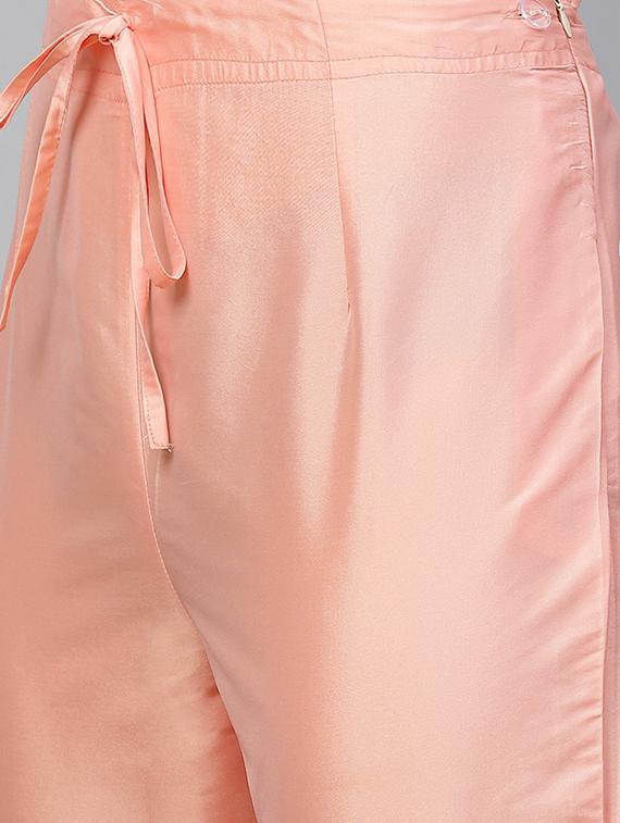 peach chanderi suit set - 18018907 - Standard Image - 4