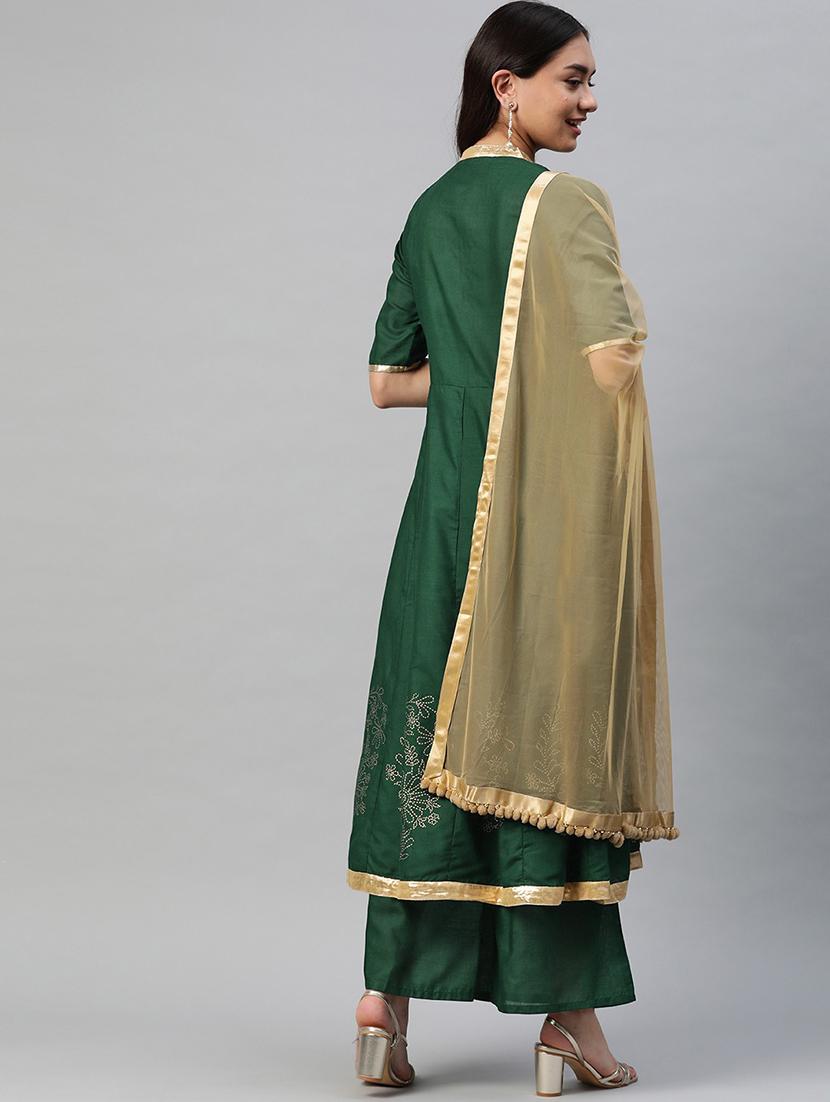 green cotton suit set - 18018920 - Standard Image - 2