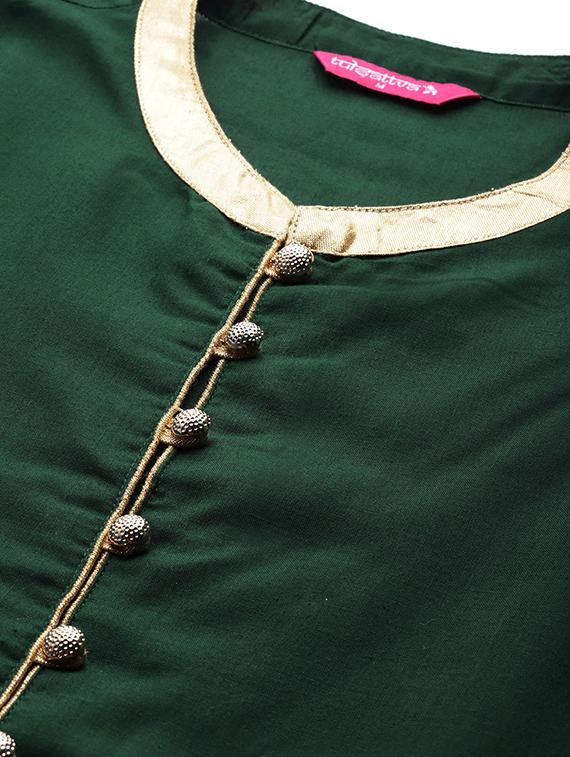 green cotton suit set - 18018920 - Zoom Image - 3