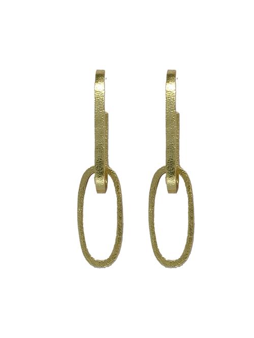 gold connect-disconnect shaped drop earring - 18019441 - Very Small Image - 1