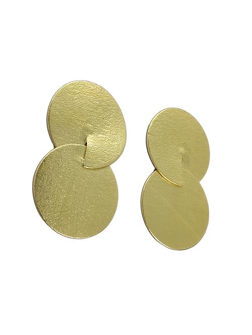 gold stick & round shaped studs earring - 18019448 - Very Small Image - 1