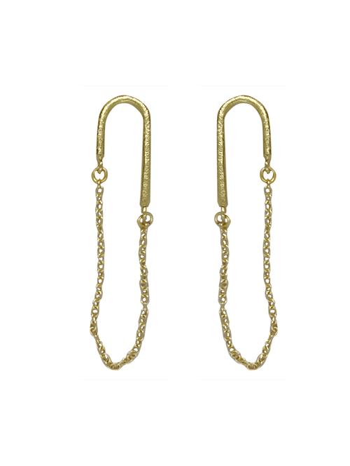 gold boomerang shaped drop earring - 18019451 - Very Small Image - 1