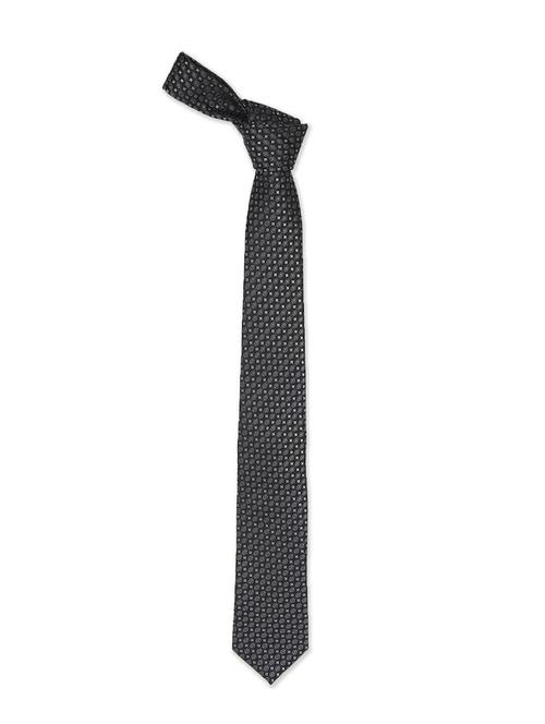 grey self textured tie - 18019860 - Very Small Image - 1