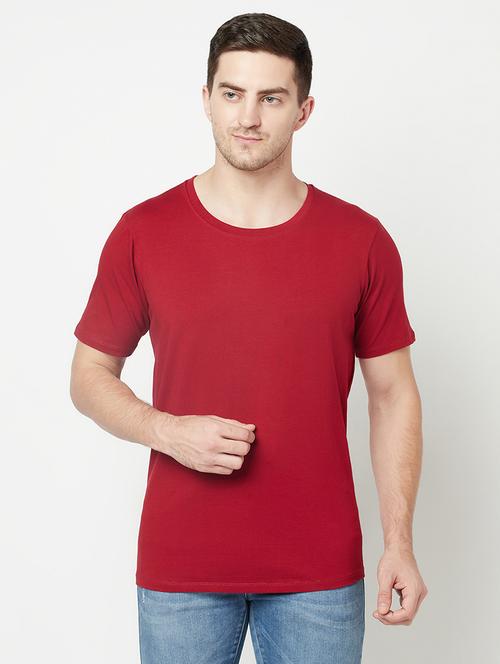 men solid round neck t-shirt  - 18020077 - Very Small Image - 1