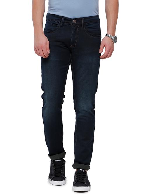 dark-blue plain light washed denim jean - 18020229 - Very Small Image - 1