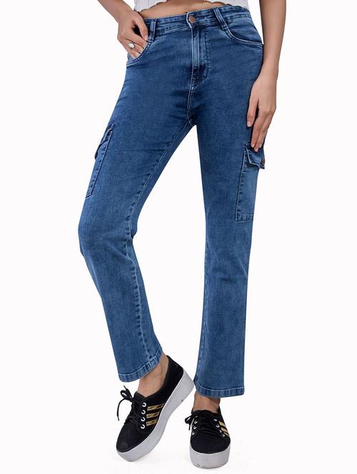 high rise stone washed jeans  - 18020416 - Very Small Image - 1