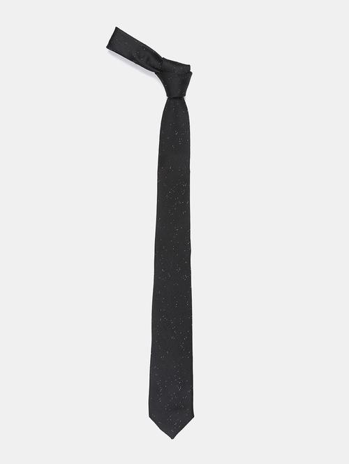 black self textured tie  - 18020635 - Very Small Image - 1