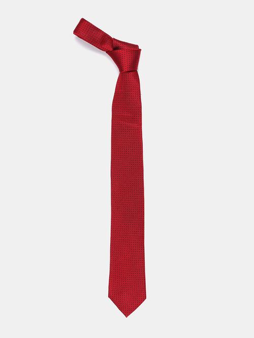 red self textured tie - 18020650 - Very Small Image - 1