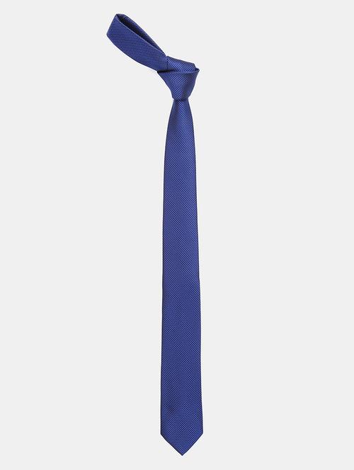navy self textured tie  - 18020691 - Very Small Image - 1