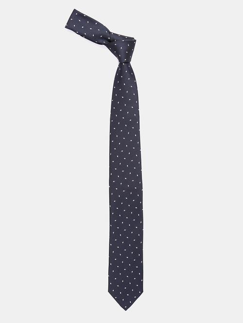 navy self textured tie  - 18020694 - Very Small Image - 1