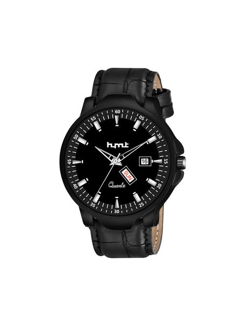  black dial and strap day & date functioning watch analog watch - 18021300 - Very Small Image - 1