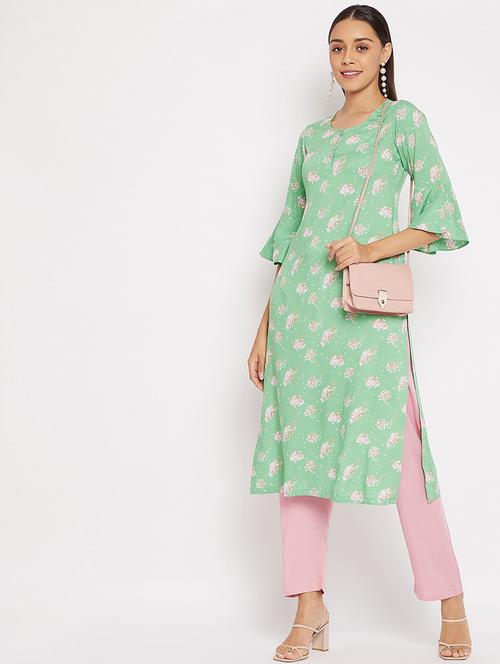 printed kurta pant set  - 18021495 - Very Small Image - 1