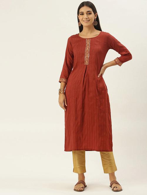 women's straight kurta - 18021708 - Very Small Image - 1