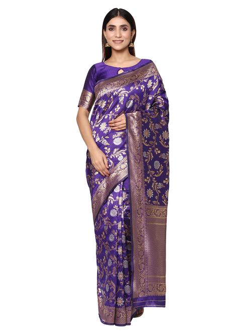 jacquard work kanjivaram saree with blouse - 18021997 - Very Small Image - 1