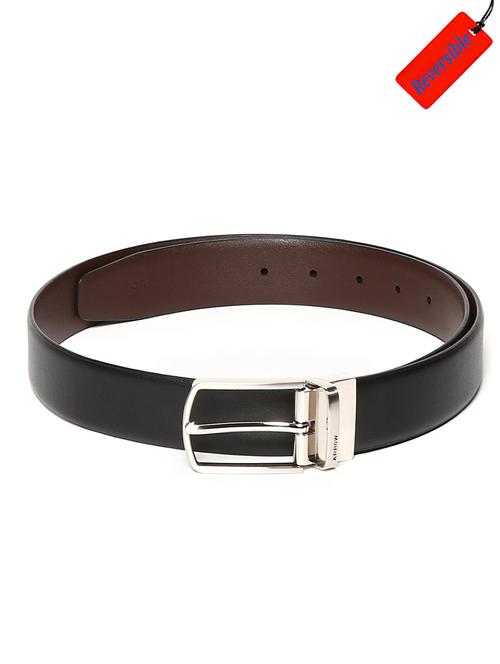 black and brown leather belt - 18022072 - Very Small Image - 1
