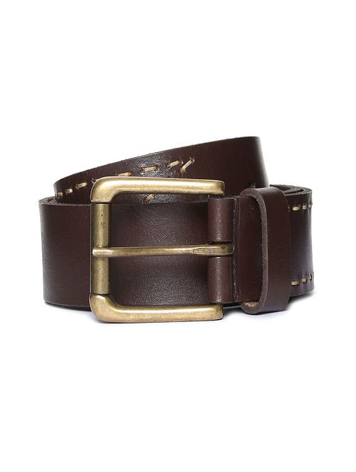 dark brown leather belt - 18022117 - Very Small Image - 1